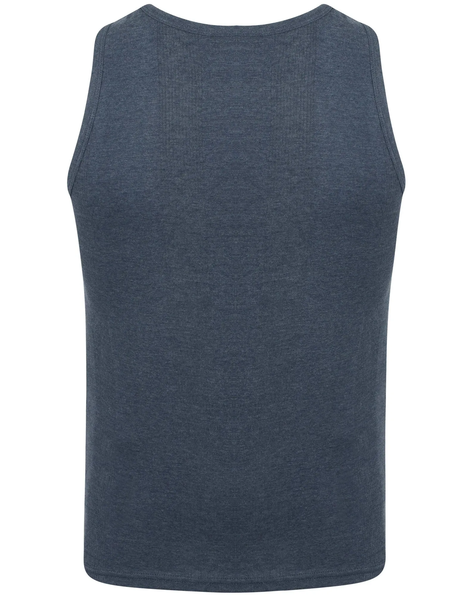 Mace Cotton Ribbed Vest Top In Mood Indigo Marl - South Shore