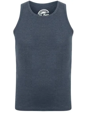 Mace Cotton Ribbed Vest Top In Mood Indigo Marl - South Shore