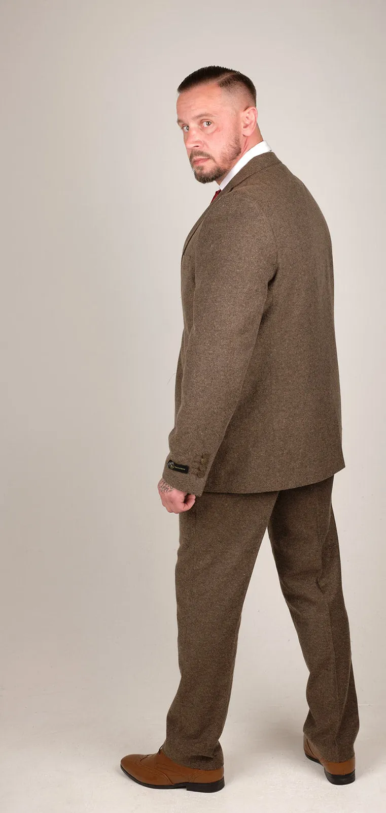 Mens 3 Piece Brown Tweed Suit | Wedding Suit | Party Wear | Office Wear