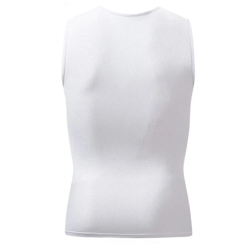 Men's Basics White Lightweight Mesh Cycling Base-Layer