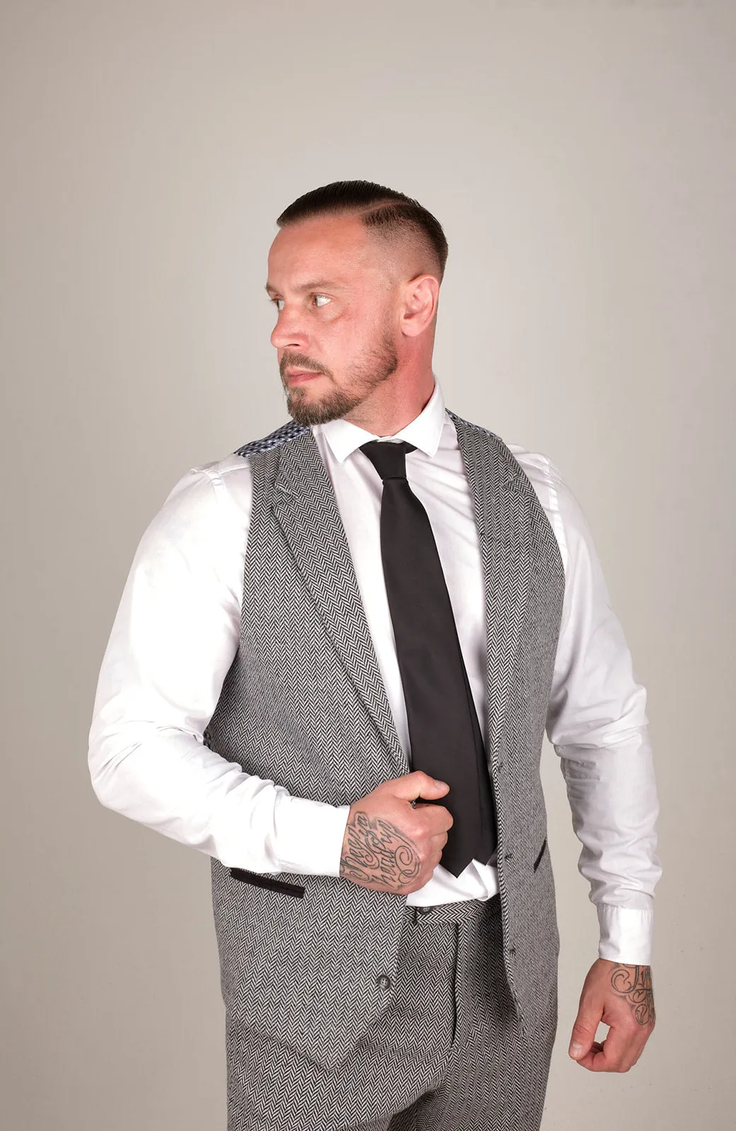 Men's Light Grey 3 Piece Tweed Suit | Wedding Suit | Party Wear | Office Wear