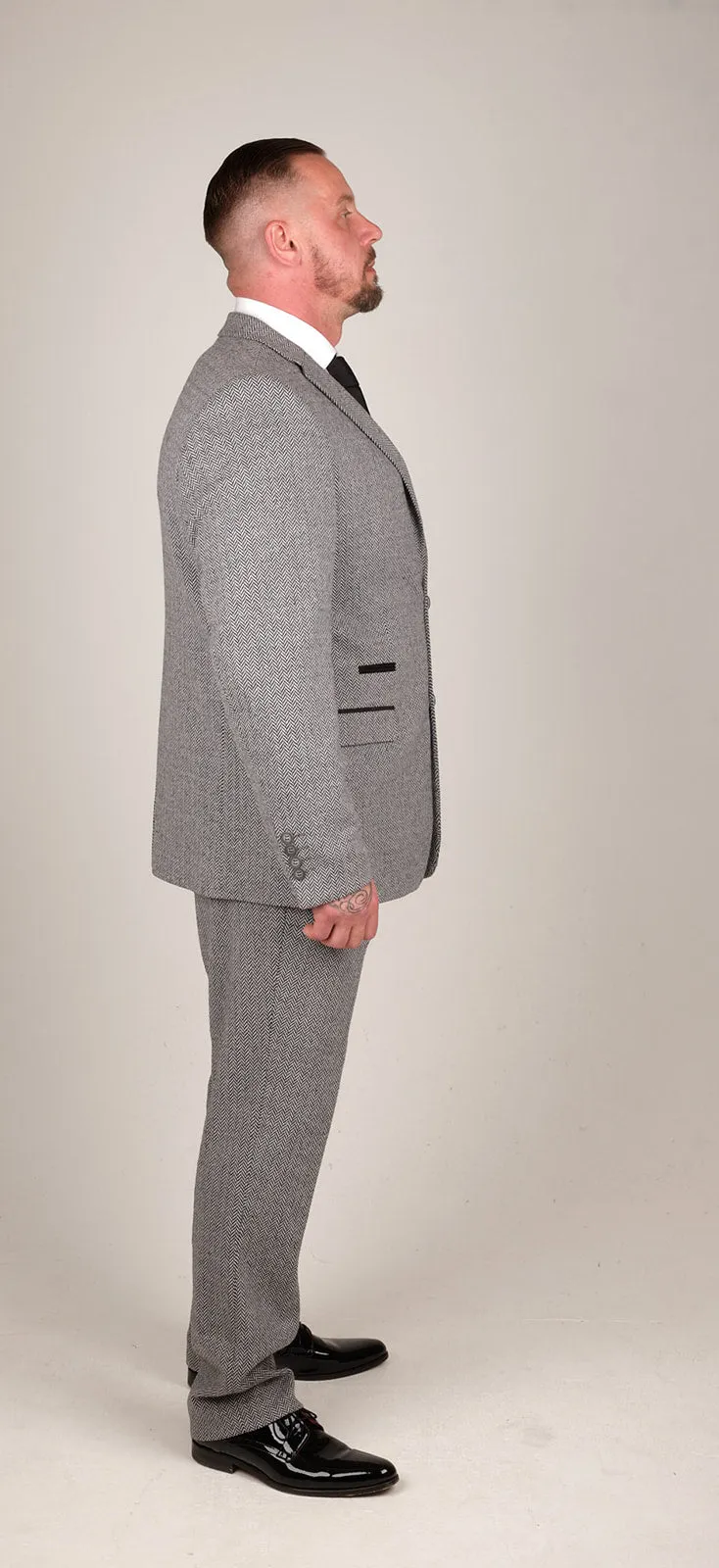 Men's Light Grey 3 Piece Tweed Suit | Wedding Suit | Party Wear | Office Wear