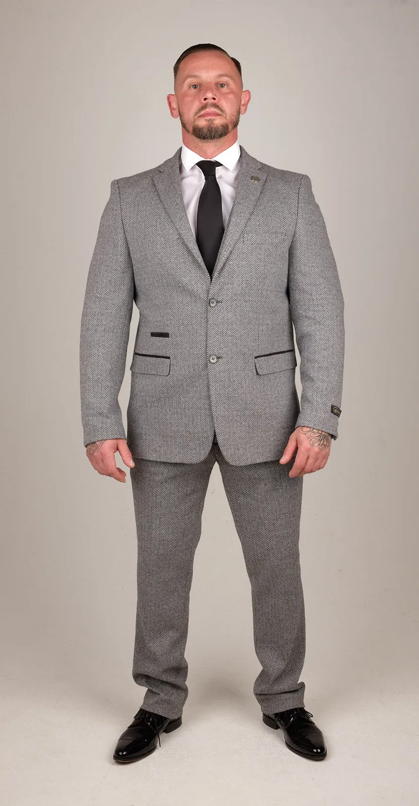 Men's Light Grey 3 Piece Tweed Suit | Wedding Suit | Party Wear | Office Wear