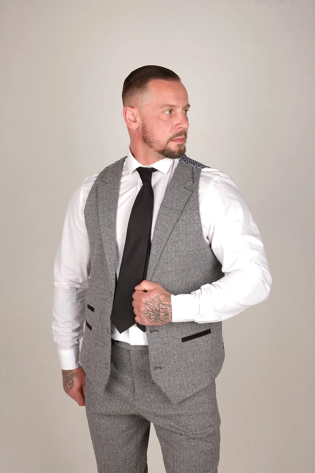 Men's Light Grey 3 Piece Tweed Suit | Wedding Suit | Party Wear | Office Wear