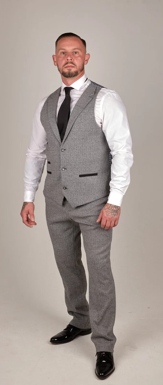 Men's Light Grey 3 Piece Tweed Suit | Wedding Suit | Party Wear | Office Wear