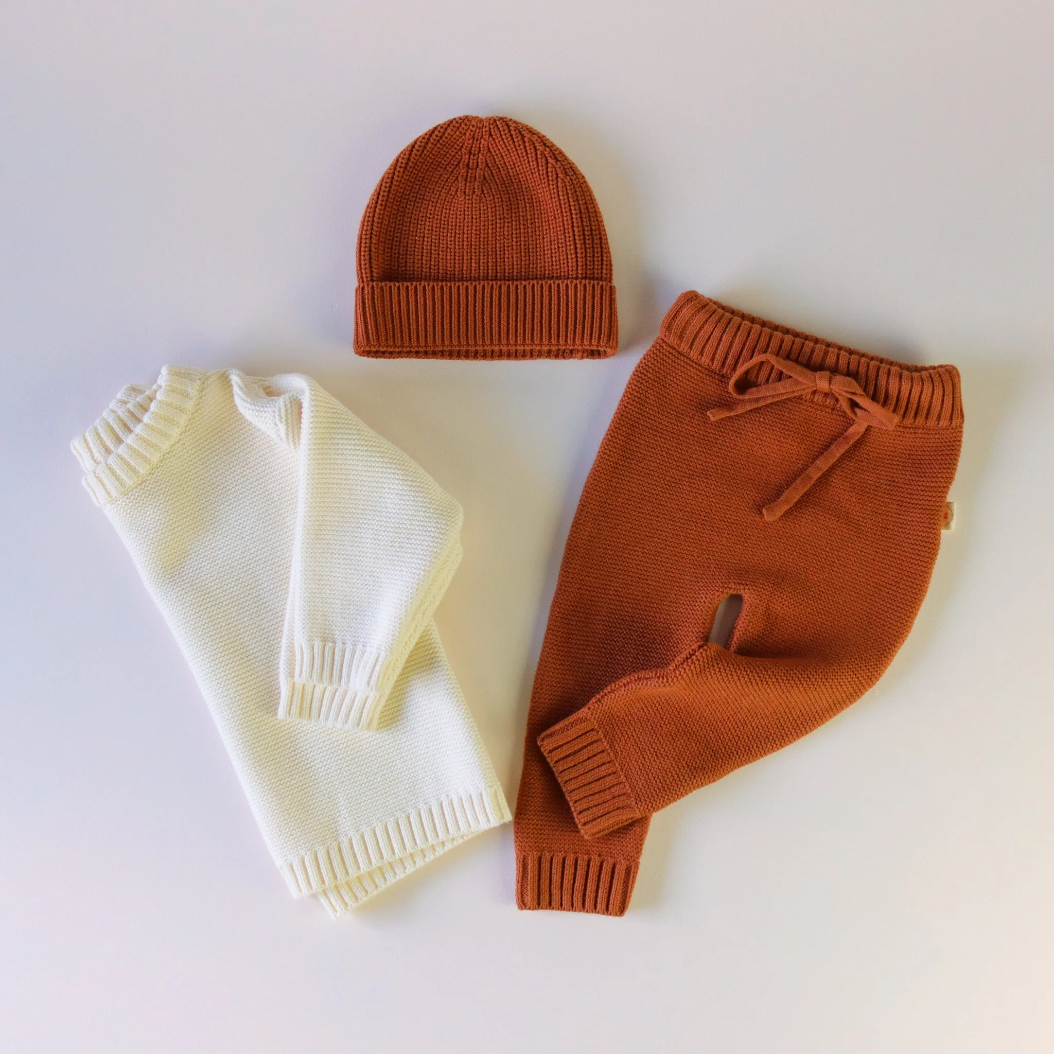 Organic Knit Pants - Chocolate