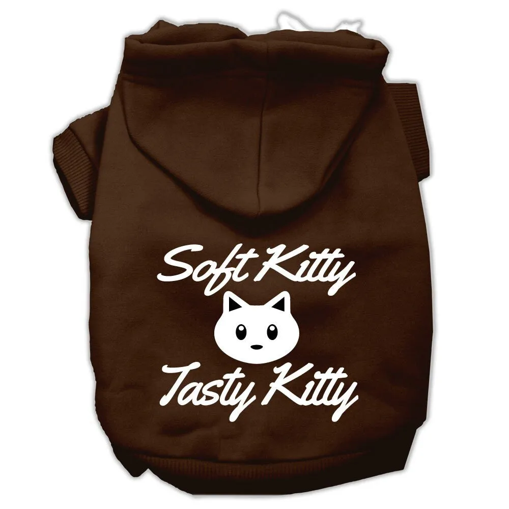 Pet Dog & Cat Hoodie Screen Printed, "Soft Kitty, Tasty Kitty"