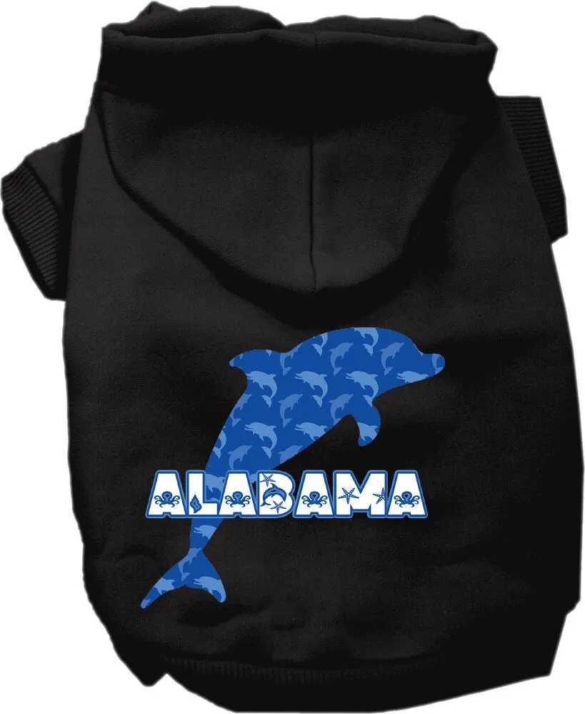 Pet Dog & Cat Screen Printed Hoodie for Medium to Large Pets (Sizes 2XL-6XL), "Alabama Blue Dolphins"