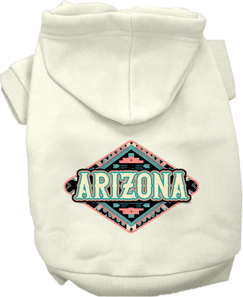 Pet Dog & Cat Screen Printed Hoodie for Medium to Large Pets (Sizes 2XL-6XL), "Arizona Peach Aztec"