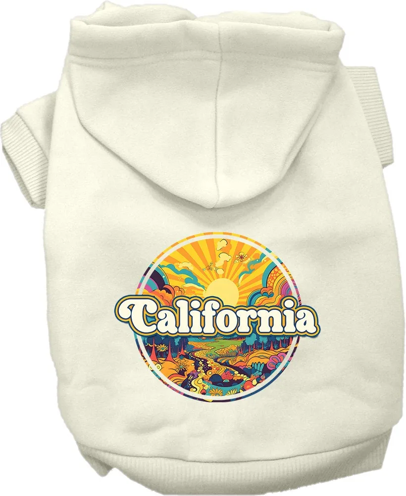 Pet Dog & Cat Screen Printed Hoodie for Medium to Large Pets (Sizes 2XL-6XL), "California Trippy Peaks"