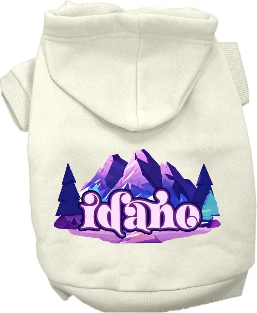 Pet Dog & Cat Screen Printed Hoodie for Medium to Large Pets (Sizes 2XL-6XL), "Idaho Alpine Pawscape"