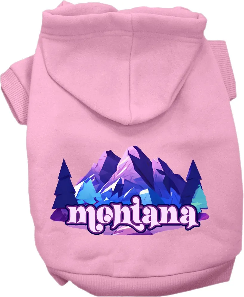 Pet Dog & Cat Screen Printed Hoodie for Medium to Large Pets (Sizes 2XL-6XL), "Montana Alpine Pawscape"