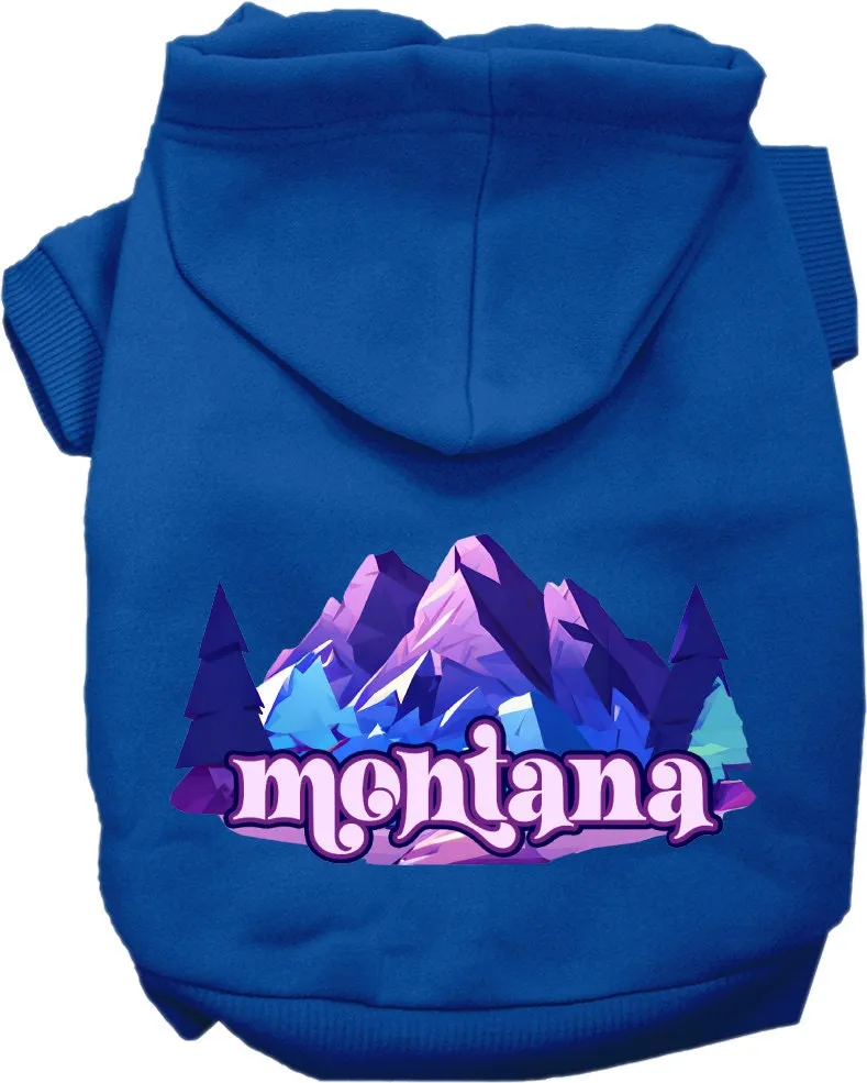 Pet Dog & Cat Screen Printed Hoodie for Medium to Large Pets (Sizes 2XL-6XL), "Montana Alpine Pawscape"