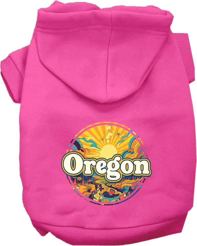 Pet Dog & Cat Screen Printed Hoodie for Medium to Large Pets (Sizes 2XL-6XL), "Oregon Trippy Peaks"