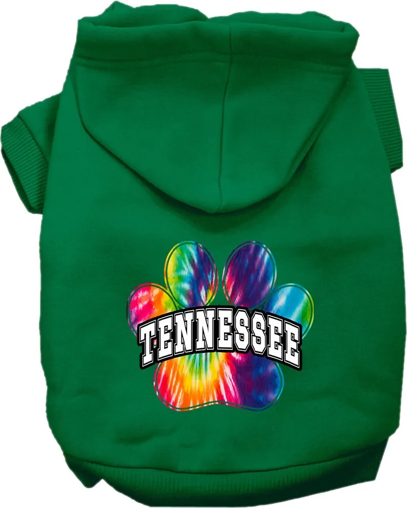 Pet Dog & Cat Screen Printed Hoodie for Medium to Large Pets (Sizes 2XL-6XL), "Tennessee Bright Tie Dye"