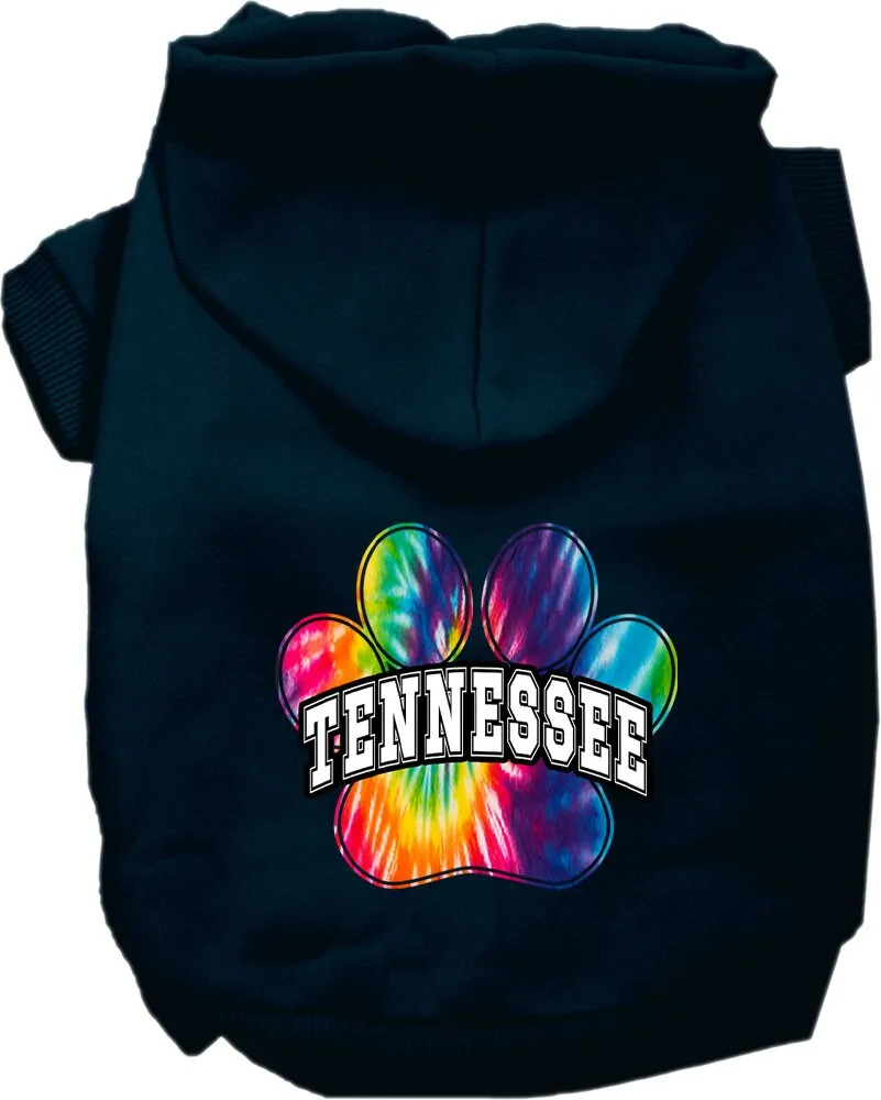 Pet Dog & Cat Screen Printed Hoodie for Medium to Large Pets (Sizes 2XL-6XL), "Tennessee Bright Tie Dye"