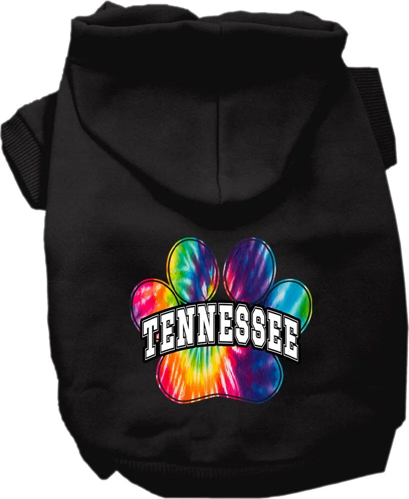 Pet Dog & Cat Screen Printed Hoodie for Medium to Large Pets (Sizes 2XL-6XL), "Tennessee Bright Tie Dye"