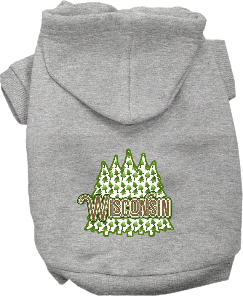 Pet Dog & Cat Screen Printed Hoodie for Medium to Large Pets (Sizes 2XL-6XL), "Wisconsin Woodland Trees"