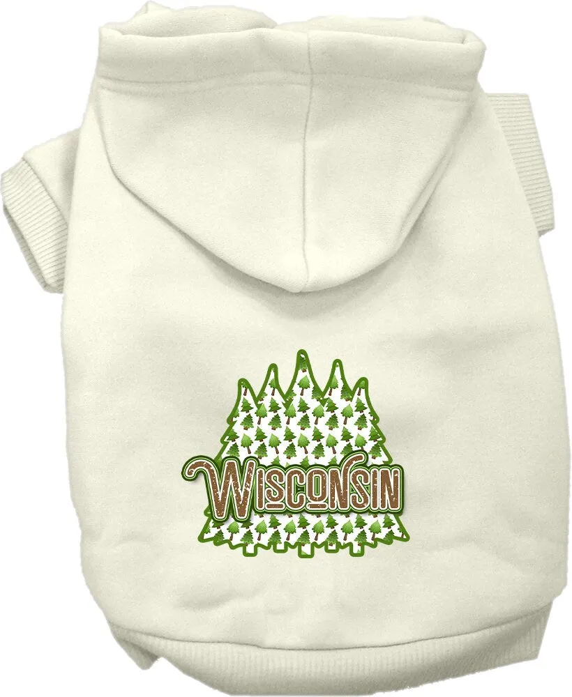 Pet Dog & Cat Screen Printed Hoodie for Medium to Large Pets (Sizes 2XL-6XL), "Wisconsin Woodland Trees"