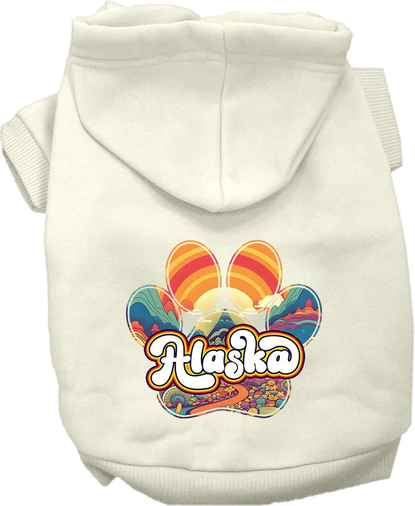 Pet Dog & Cat Screen Printed Hoodie for Small to Medium Pets (Sizes XS-XL), "Alaska Groovy Summit"