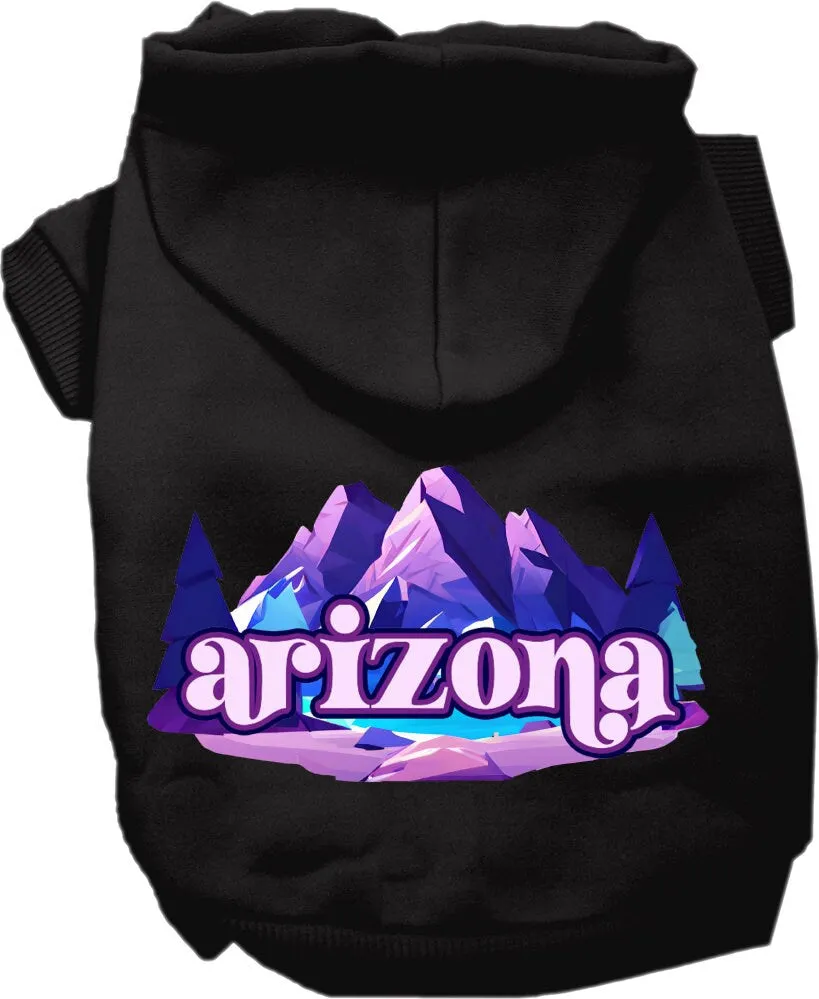 Pet Dog & Cat Screen Printed Hoodie for Small to Medium Pets (Sizes XS-XL), "Arizona Alpine Pawscape"