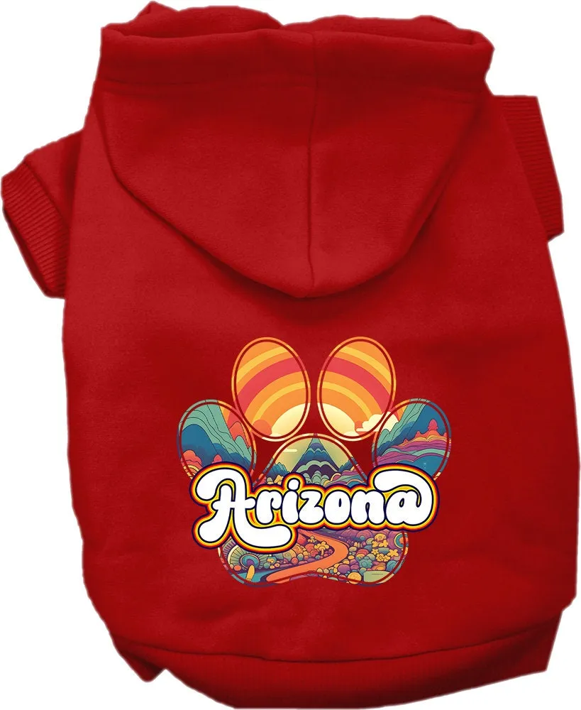 Pet Dog & Cat Screen Printed Hoodie for Small to Medium Pets (Sizes XS-XL), "Arizona Groovy Summit"