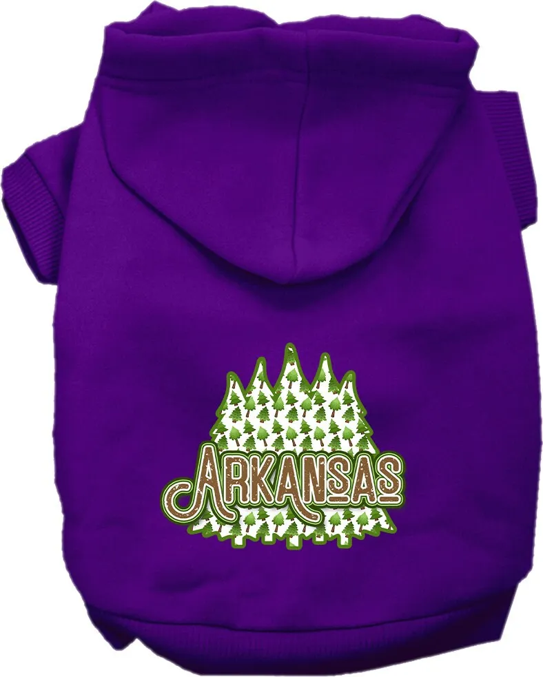 Pet Dog & Cat Screen Printed Hoodie for Small to Medium Pets (Sizes XS-XL), "Arkansas Woodland Trees"