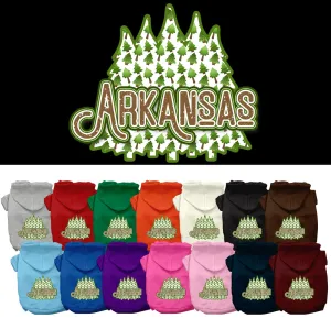 Pet Dog & Cat Screen Printed Hoodie for Small to Medium Pets (Sizes XS-XL), "Arkansas Woodland Trees"