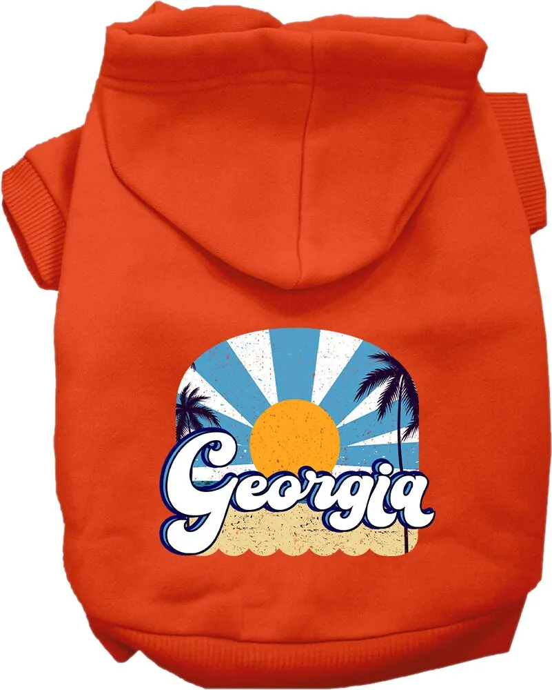 Pet Dog & Cat Screen Printed Hoodie for Small to Medium Pets (Sizes XS-XL), "Georgia Coast"