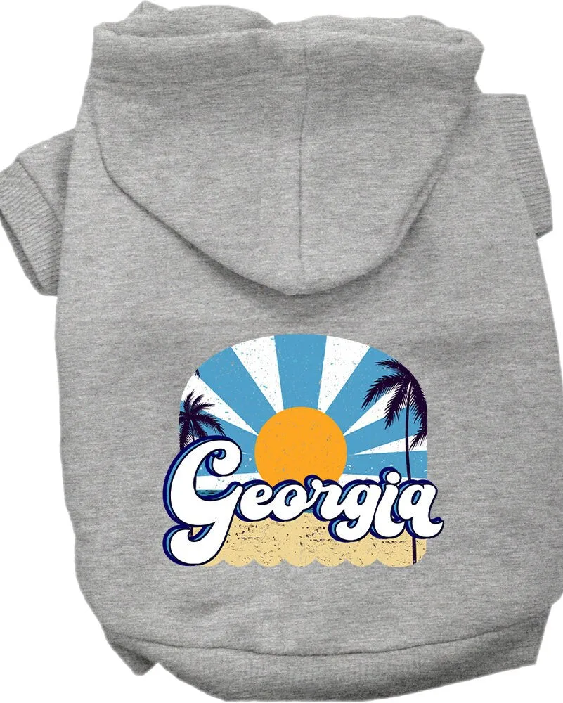 Pet Dog & Cat Screen Printed Hoodie for Small to Medium Pets (Sizes XS-XL), "Georgia Coast"