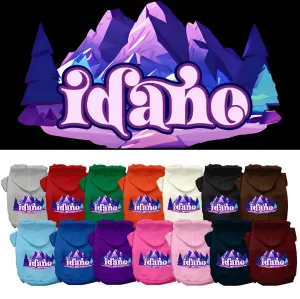 Pet Dog & Cat Screen Printed Hoodie for Small to Medium Pets (Sizes XS-XL), "Idaho Alpine Pawscape"