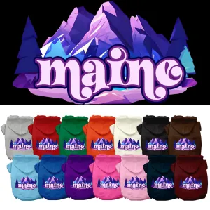 Pet Dog & Cat Screen Printed Hoodie for Small to Medium Pets (Sizes XS-XL), "Maine Alpine Pawscape"