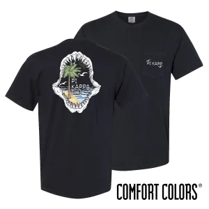 Pi Kapp Comfort Colors Shark Bite Black Short Sleeve Pocket Tee