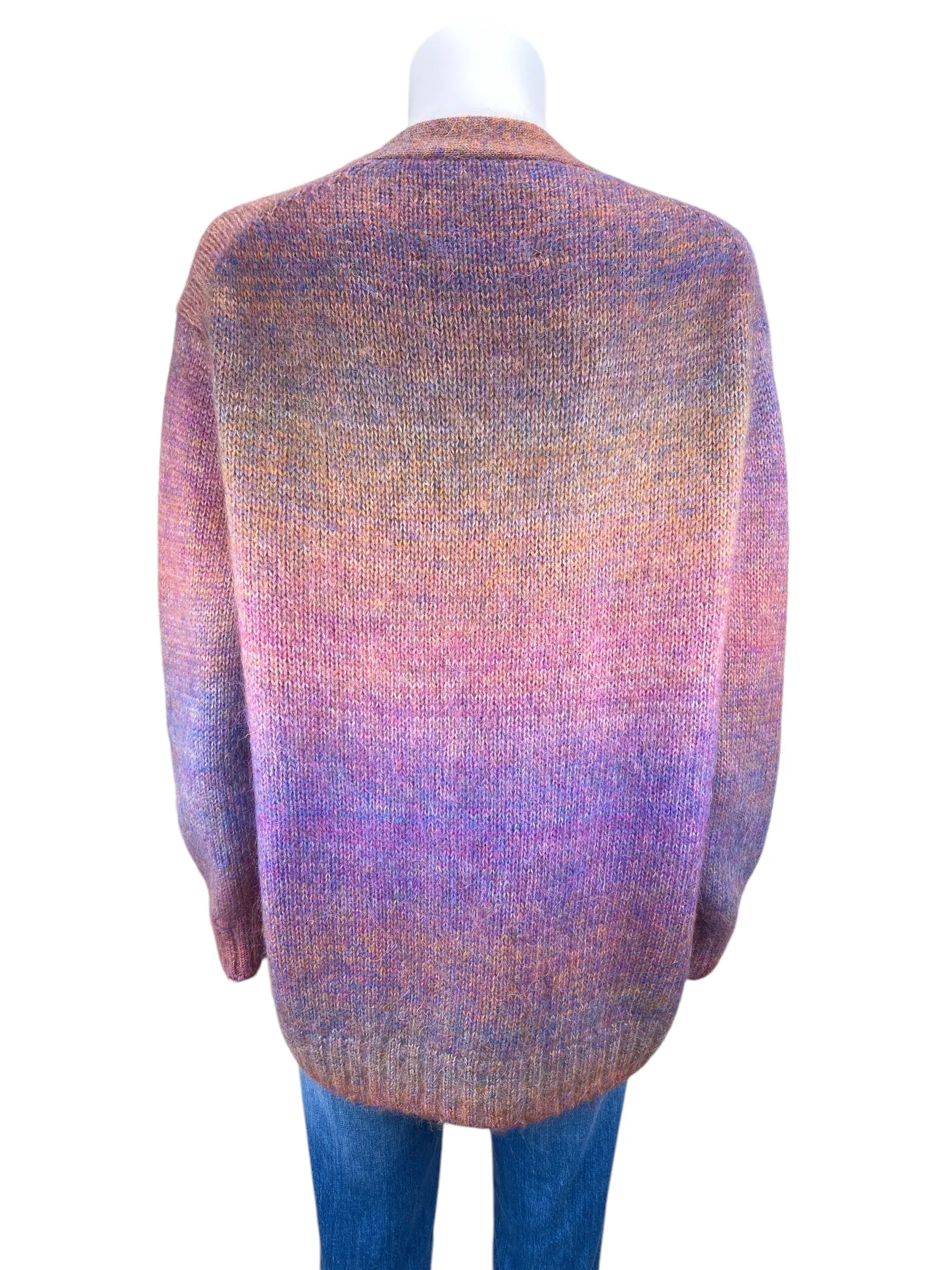 RE/DONE Women's Space-Dye Oversized 90's Cardigan Sweater Orchid Multi Size M