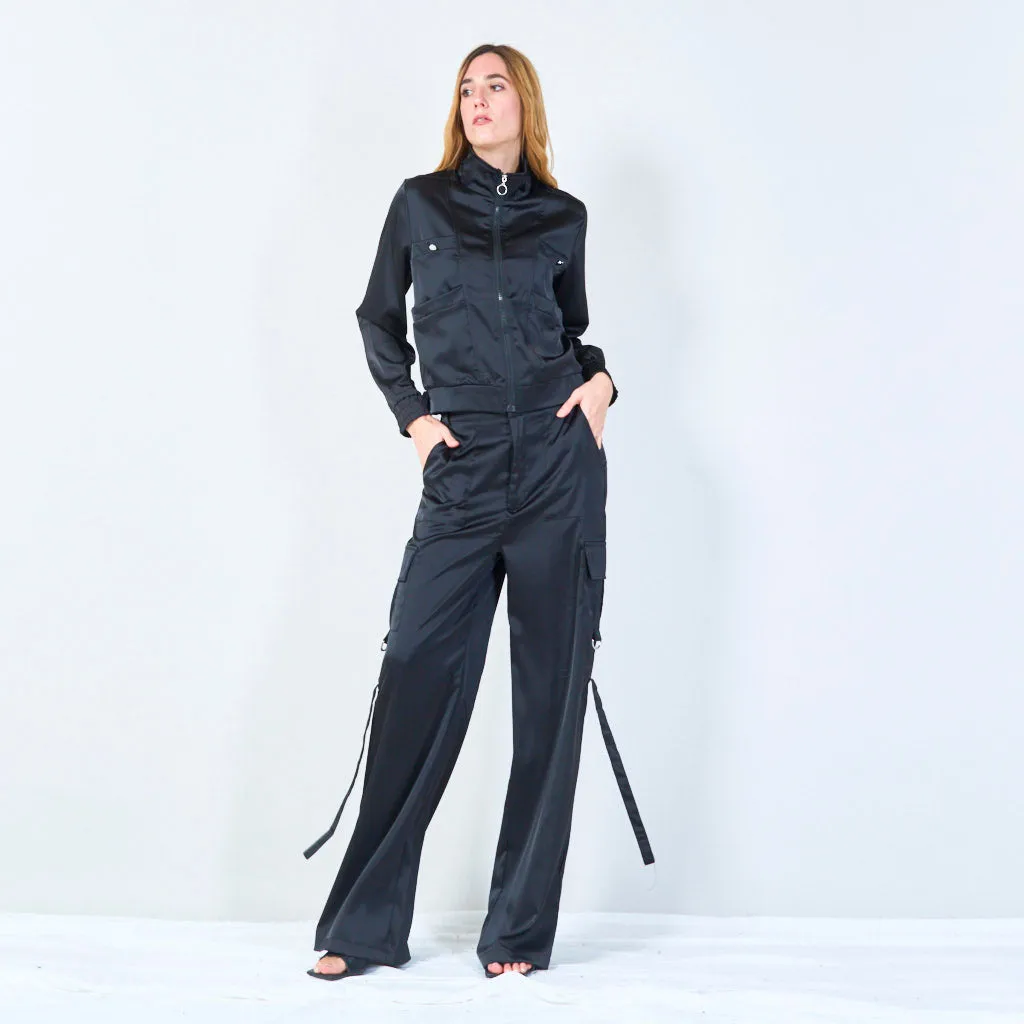 Sleek utility jacket and pants set wholesale