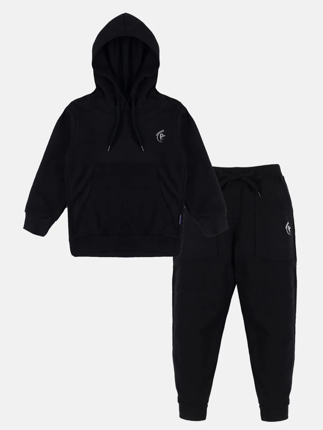 Solid Full Sleeve Hooded Sweatshirt  & Fleece Track Pant Set