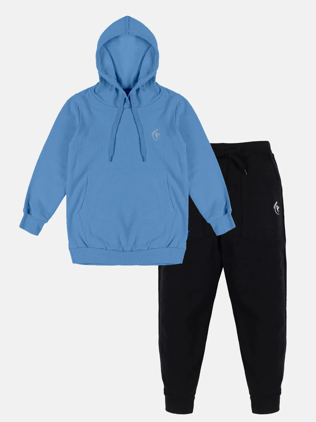 Solid Full Sleeve Hooded Sweatshirt  & Fleece Track Pant Set