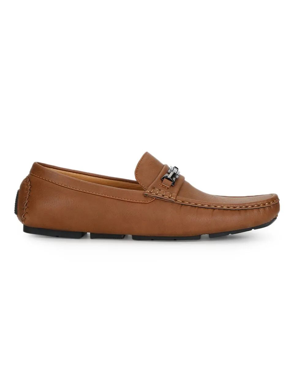 Tan PU Horseit Loafers