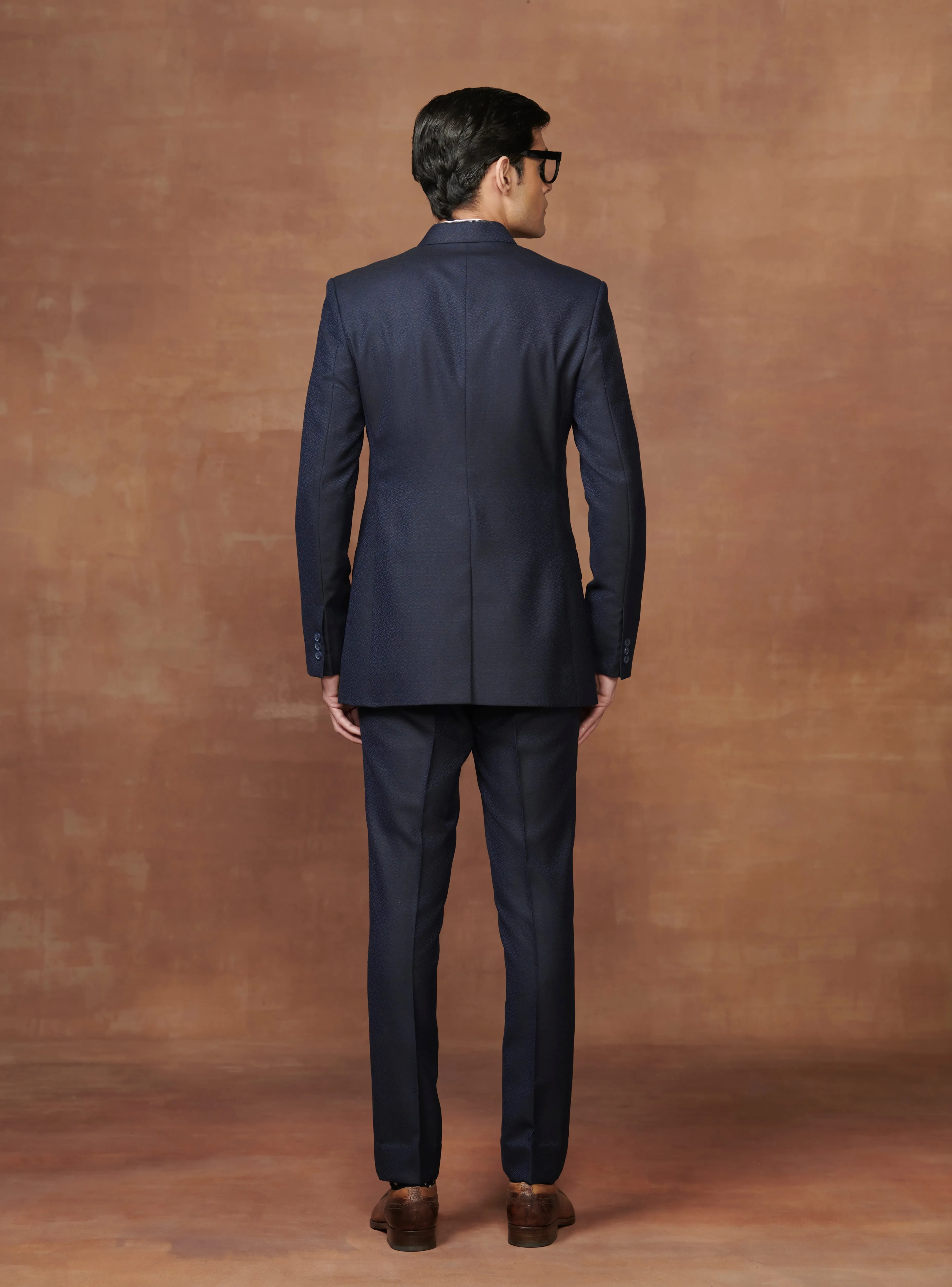 THE BESPOKE NAVY WOOLLEN BANDHGALA SUIT