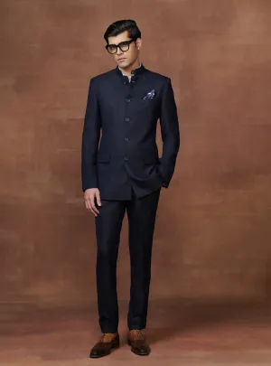 THE BESPOKE NAVY WOOLLEN BANDHGALA SUIT