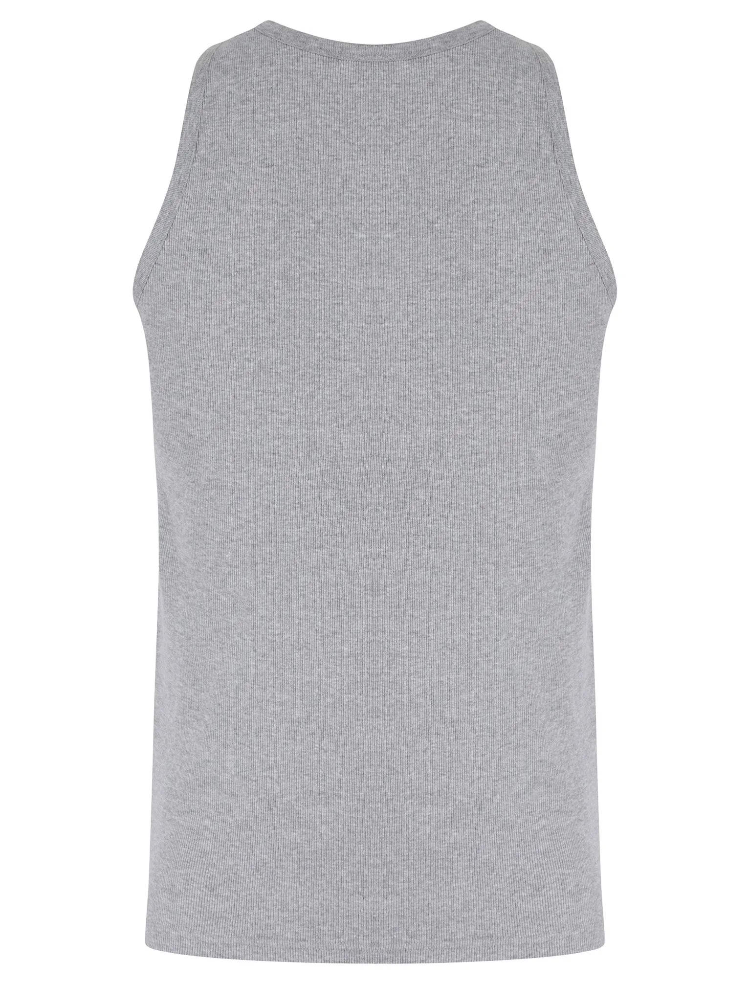 Vine 4 Pack Cotton Ribbed Sleeveless Vest Tops in Light Grey Marl / Blue Horizon / Bright White / Sky Captain Navy - South Shore