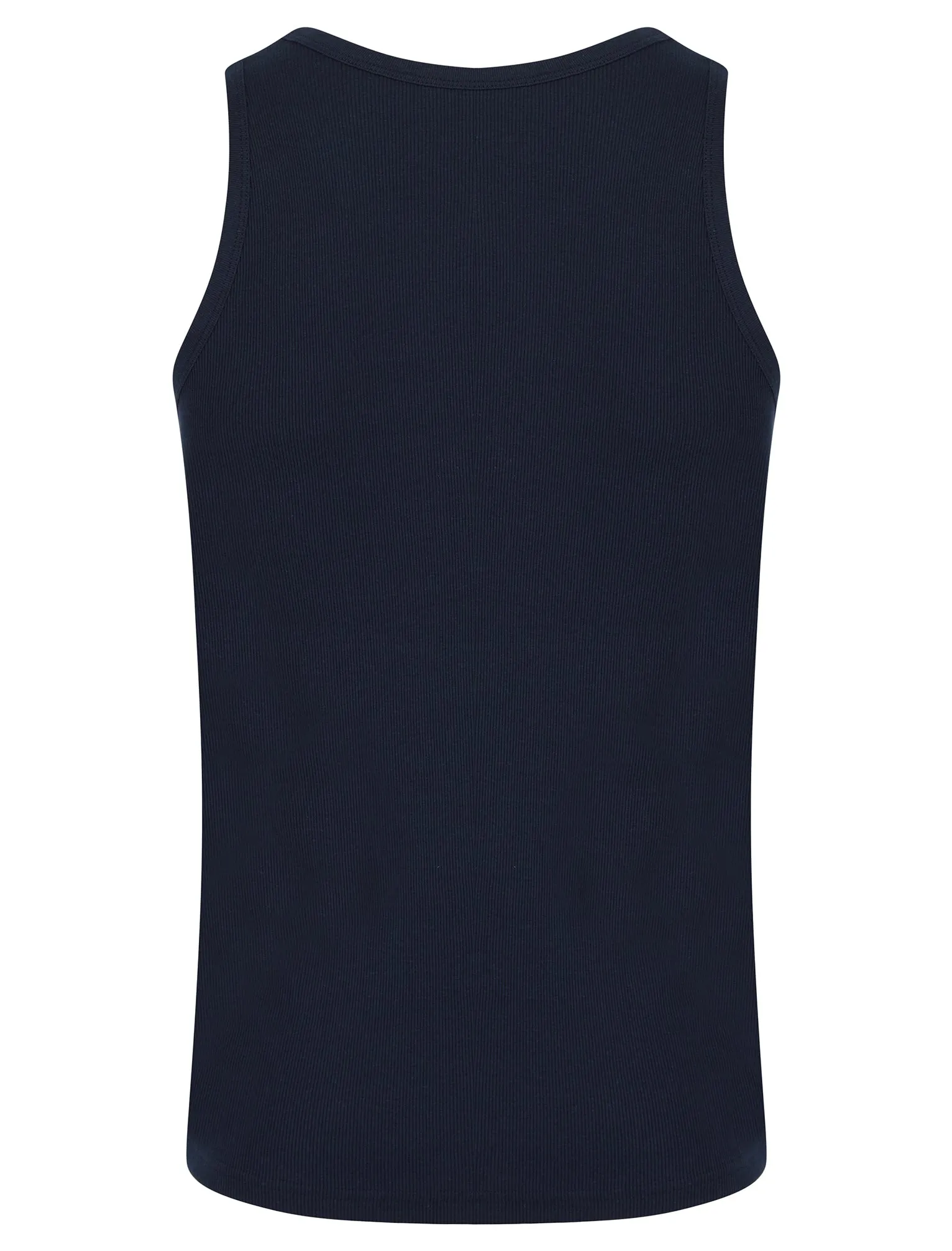 Vine 4 Pack Cotton Ribbed Sleeveless Vest Tops in Light Grey Marl / Blue Horizon / Bright White / Sky Captain Navy - South Shore